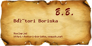 Bátori Boriska névjegykártya